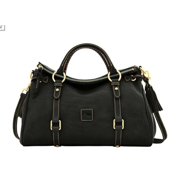 Dooney & Bourke Florentine Leather Satchel Black Bag Large Size - Picture 1 of 11